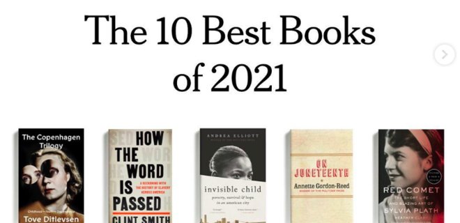NYT назвав найкращі десять книжок 2021 року - Фото